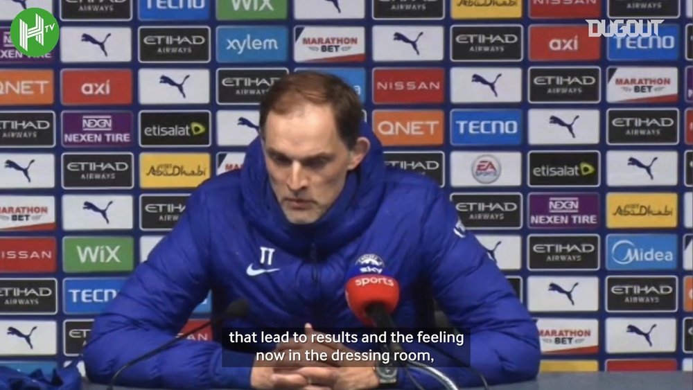 Chelsea boss Thomas Tuchel discussed Chelsea's victory over Man City. DUGOUT