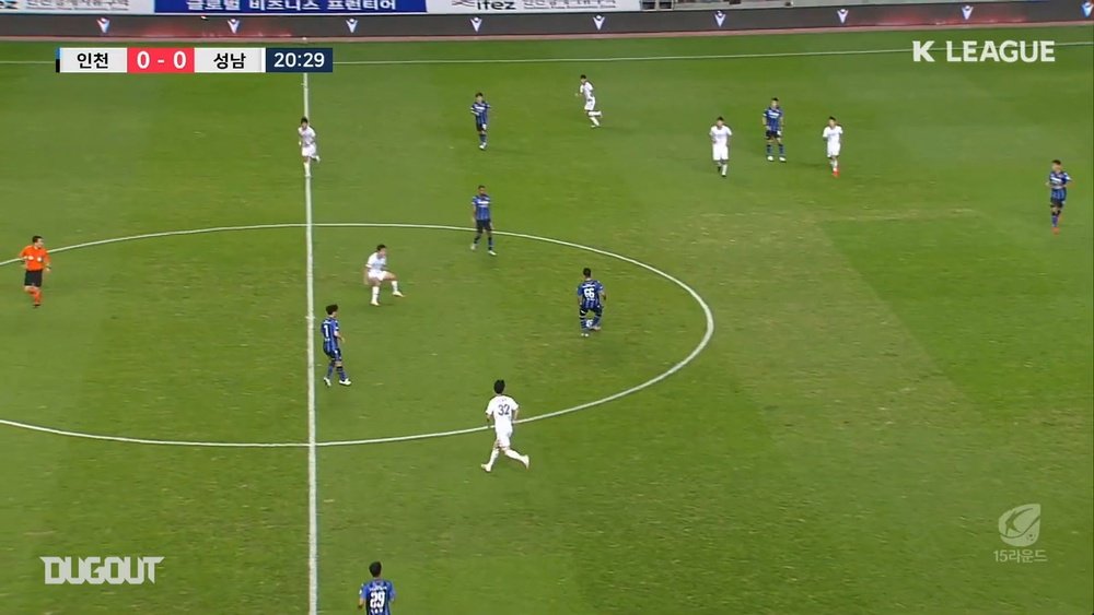 Na Sang-ho got a brace for Seongnam in their 0-2 win at Incheon. DUGOUT