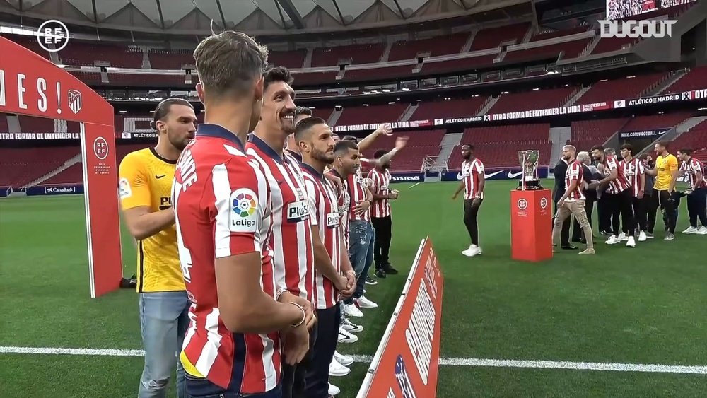 Atletico Madrid were La Liga champions after beating Valladolid. DUGOUT