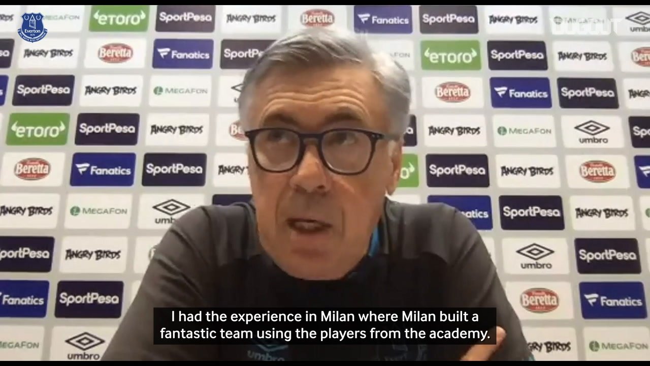 VIDEO: Carlo Ancelotti keen to give opportunities to young Everton stars. DUGOUT
