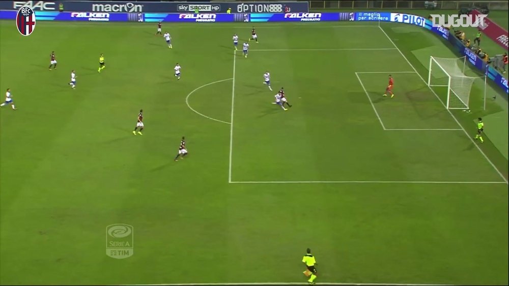 La rete di Verdi contro la Samp. Dugout