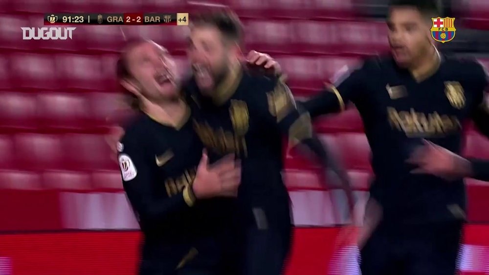 Jordi Alba e seus gols na virada do Barça sobre o Granada. DUGOUT
