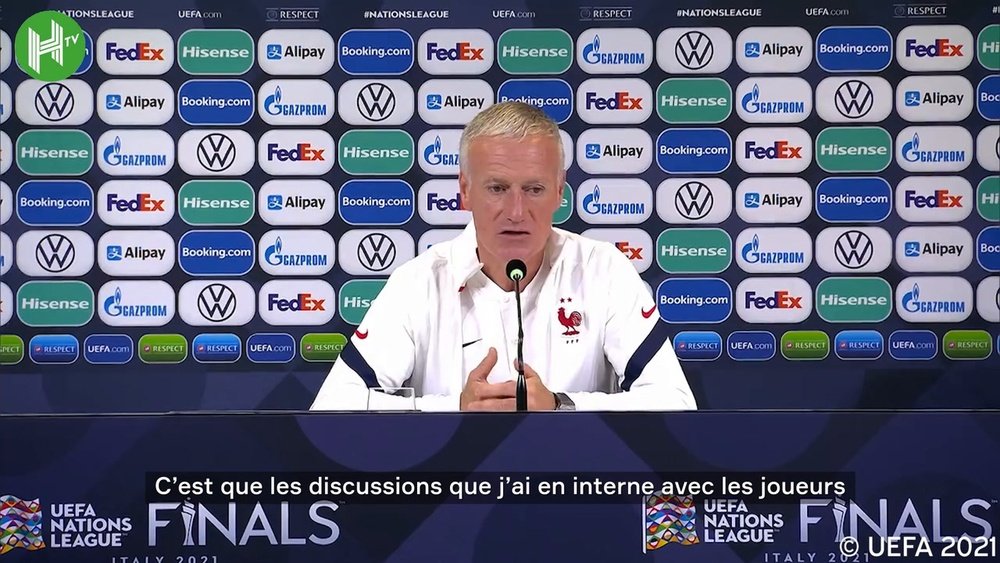 Extrait de la conférence de Didier Deschamps. Dugout