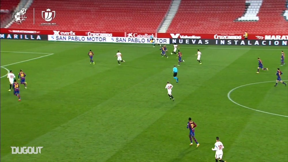 El golazo de Koundé al Barcelona en la Copa del Rey. DUGOUT