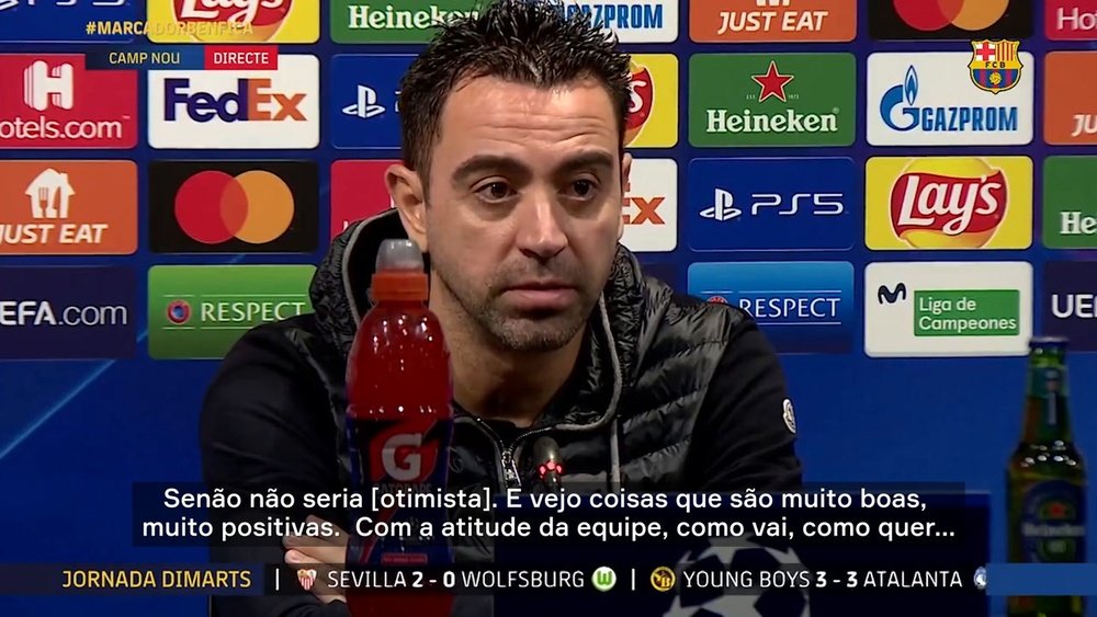 Xavi Hernández lamentou o fato de ter saído do duelo contra o Benfica com empate. DUGOUT