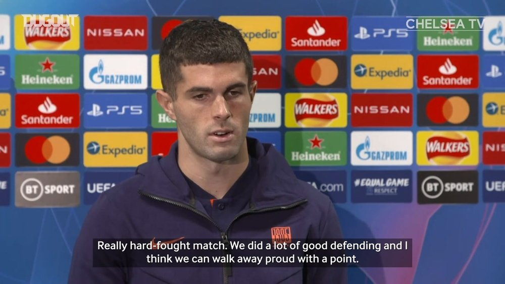 Christian Pulisic spoke after Chelsea's 0-0 draw with Sevilla. DUGOUT