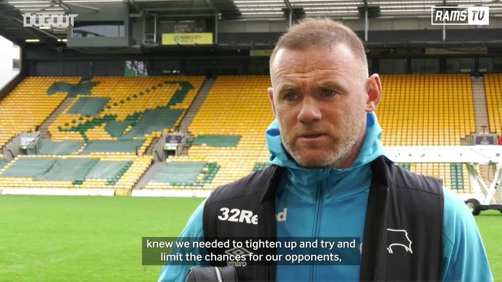 Wayne Rooney talked after Derby's win at Norwich. DUGOUT