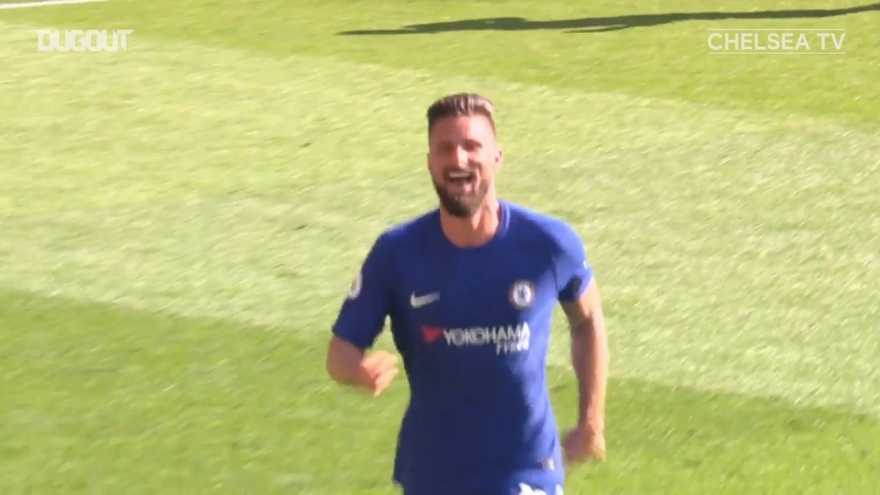 Olivier Giroud scored the only goal as Chelsea beat Liverpool. DUGOUT