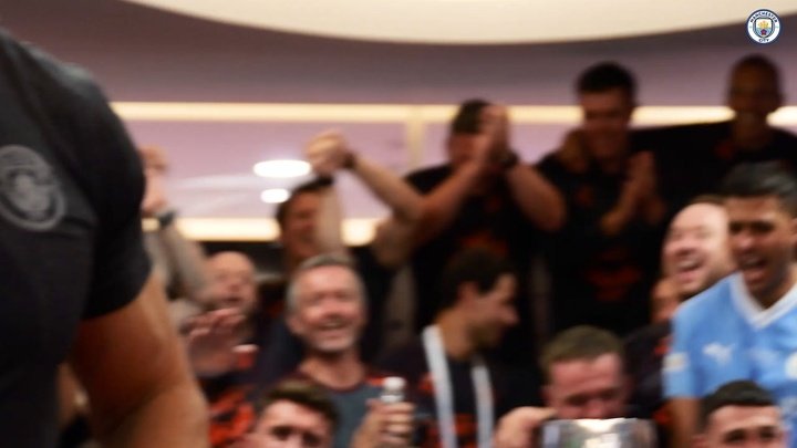 VIDEO: Man City's dressing room celebrations after Super Cup triumph