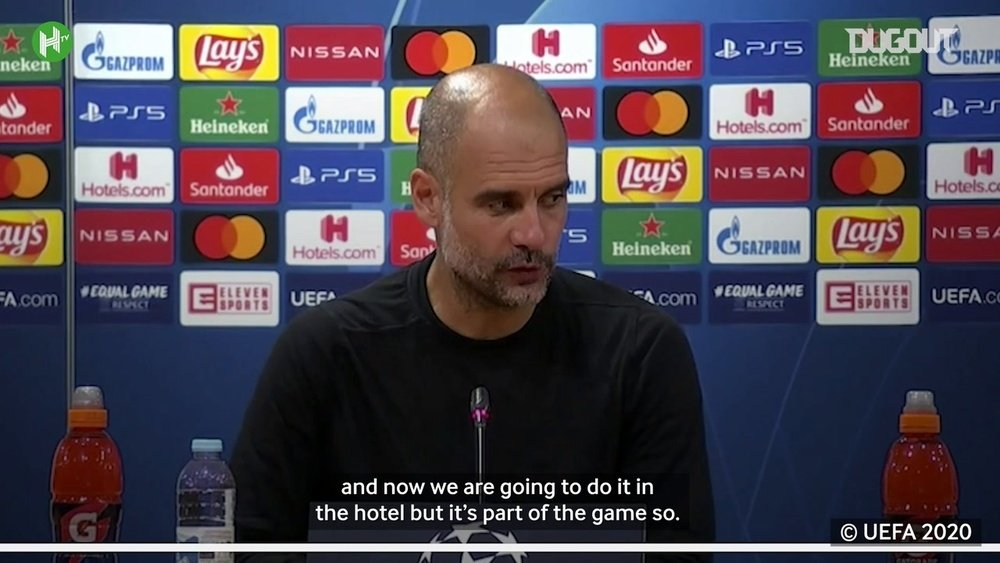 Pep spoke to the media after the match. DUGOUT