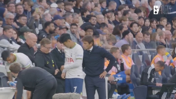 VÍDEO: así reaccionó Conte al increíble 'hat trick' de Son contra el Leicester
