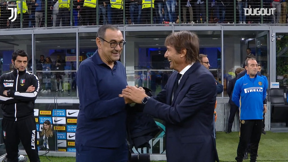 La Juve batte l'Inter a San Siro. Dugout