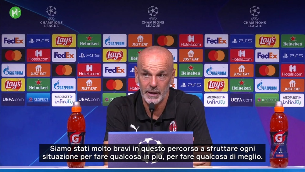 Pioli in conferenza. Dugout