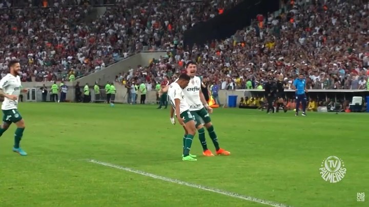 Bastidores do Palmeiras no empate com o Fluminense.Dugout