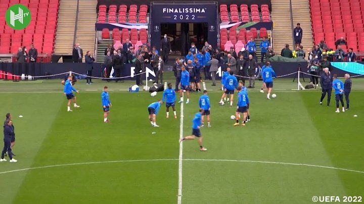 VIDEO: Italy prepare for 2022 Finalissima v Argentina in Wembley