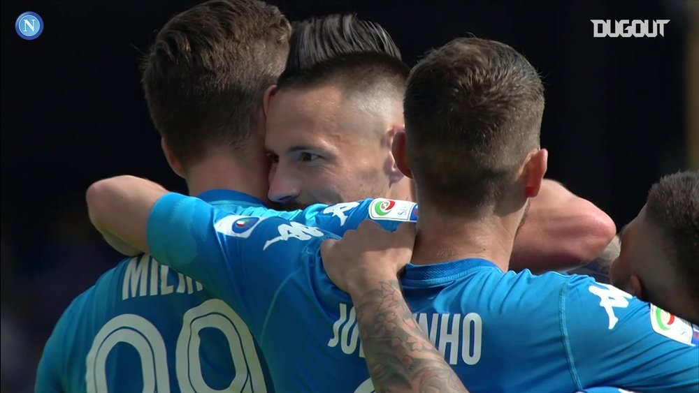 Marek Hamsik scored his 100th and final Serie A goal for Napoli v Torino. DUGOUT