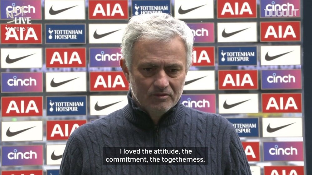 Jose Mourinho praised his side after Tottenham beat WBA 2-0. DUGOUT