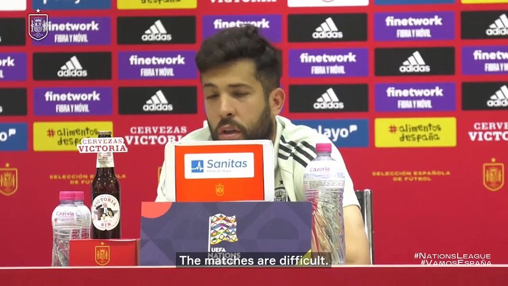 Jordi Alba spoke ahead of Spain's match with the Czech Republic. DUGOUT