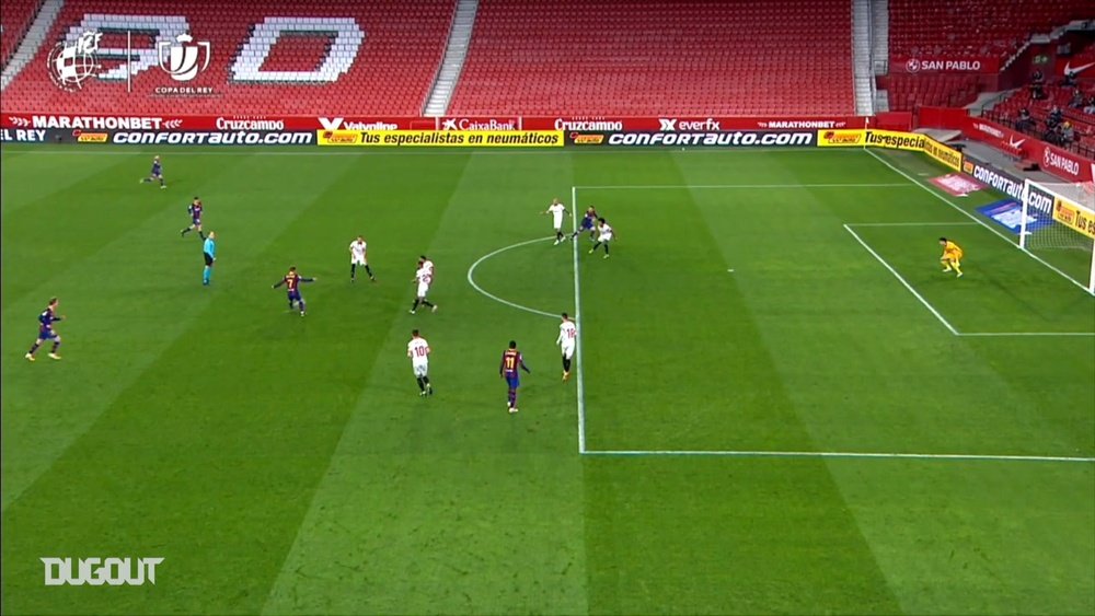 Sevilla GK Bono was in fine form in the 2-0 win over Barca in the Copa del Rey. DUGOUT