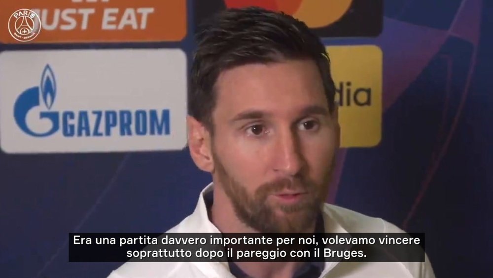 Messi commenta la rete contro il City. Dugout
