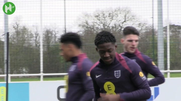 VIDEO: Man United's Mainoo trains with England ahead of his senior international debut