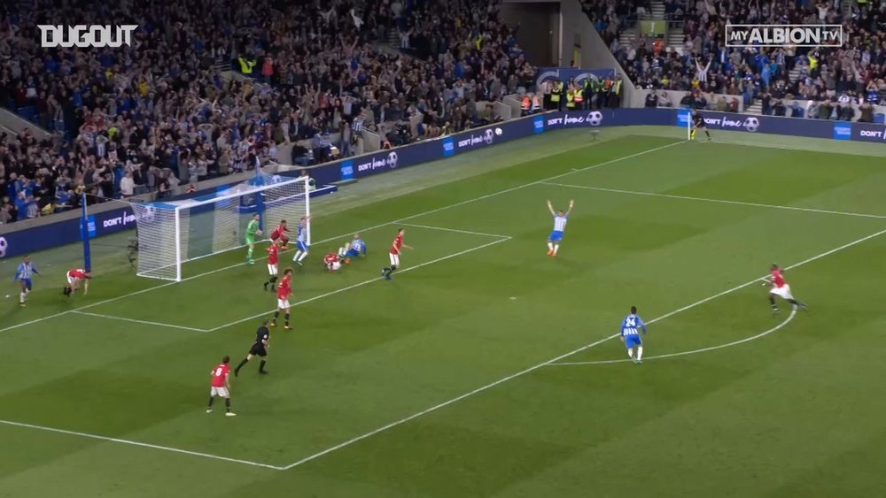 Brighton beat Man utd 1-0 in May 2018. DUGOUT