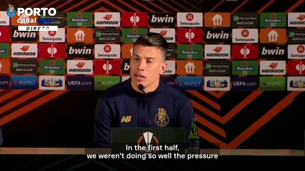 Mateus Uribe spoke after Porto beat Lazio in the Europa League. DUGOUT