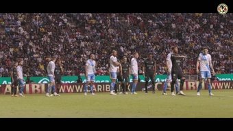 Cáceres y su gol ante Puebla. DUGOUT