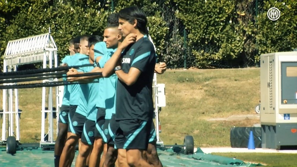 Il primo allenamento di Inzaghi con l'Inter