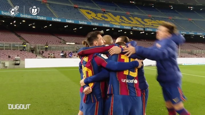 VIDEO: Pitchside as Barcelona celebrate reaching Copa del Rey final