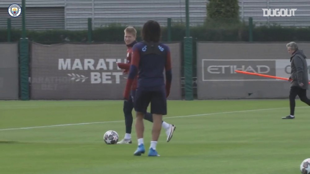 Man City have been training ahead of the second leg with Dortmund. DUGOUT