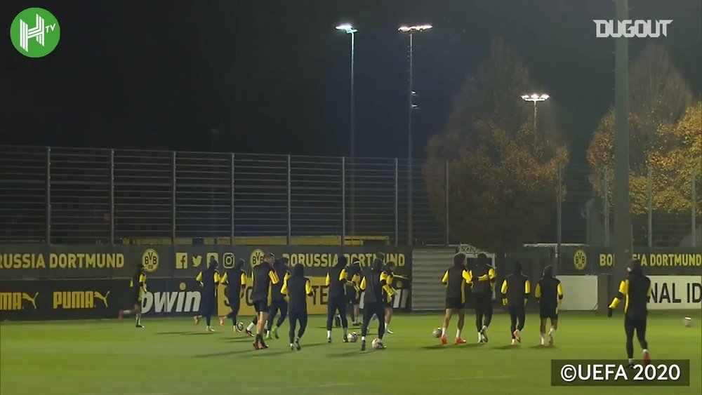 Haaland trains with Dortmund ahead of Brugge clash. DUGOUT