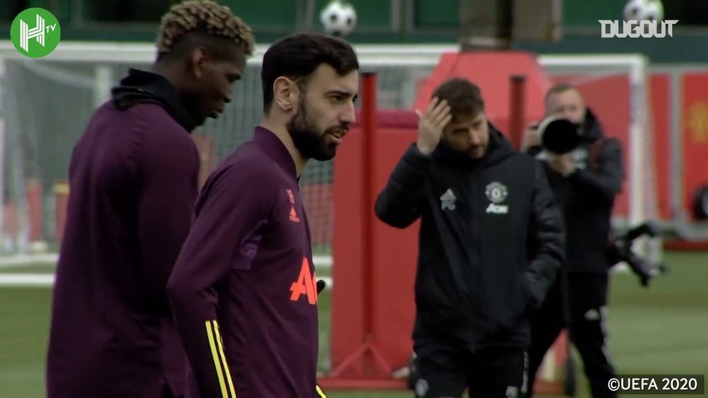 Man United trained before their second-leg semi against Roma. DUGOUT