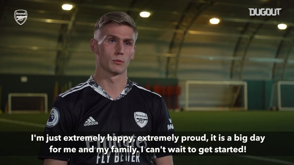 Alex Rúnarsson's first interview as an Arsenal player. DUGOUT