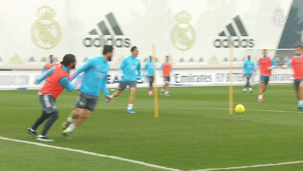 Real Madrid are training ahead of Sunday's Madrid derby. DUGOUT