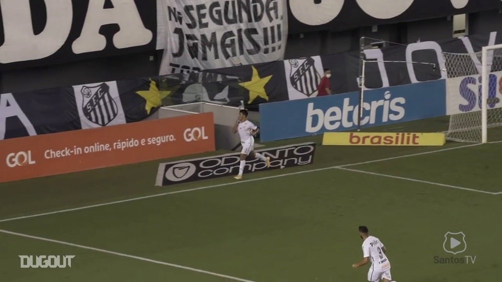Reveja o gol de Marcos Leonardo na vitória do Santos contra o Corinthians. DUGOUT