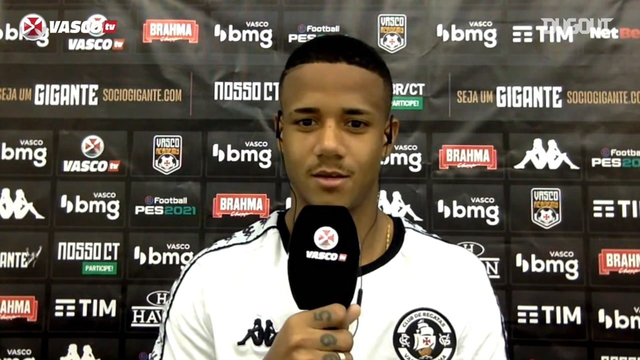 Ygor Catatau concedeu entrevista após a vitória do Vasco contra o Botafogo. DUGOUT