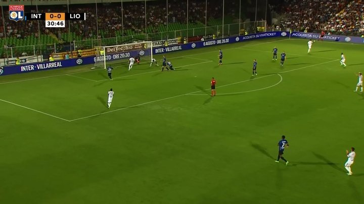 VIDEO: Lacazette and Cherki score in draw vs Inter Milan