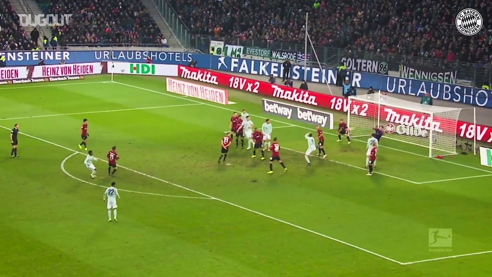 Gols de David Alaba pelo Bayern de Munique. DUGOUT