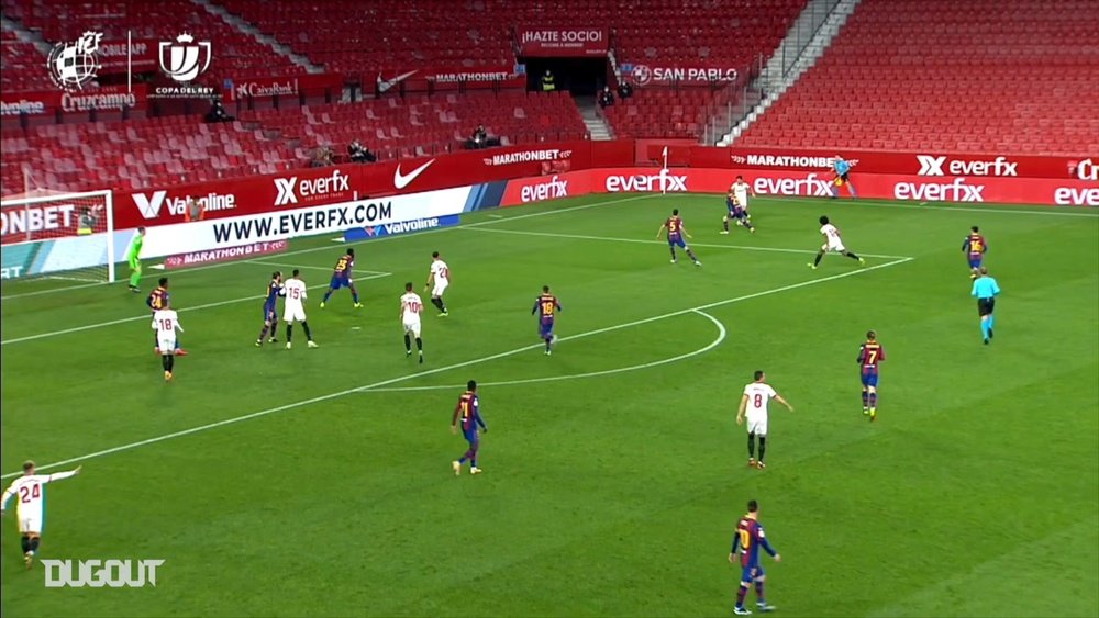 Sevilla got a 2-0 lead over Barca after the semi-final first leg. DUGOUT