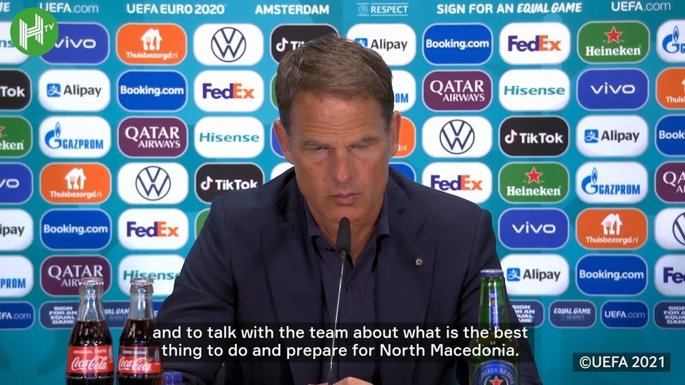 Netherlands' coach De Boer discusses his side's victory against Austria. DUGOUT