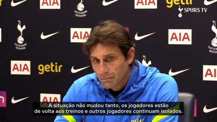 VÍDEO: Conte fala sobre a preparação do Tottenham após surto de Covid-19 no time
