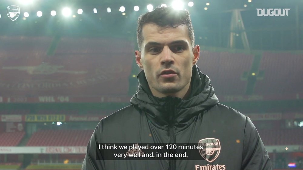 Granit Xhaka discusses Arsenal's win over Newcastle. DUGOUT