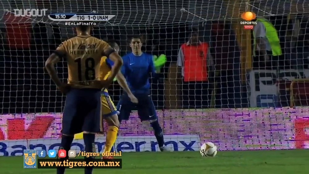 Tigres got a three goal cushion in the first leg of the 2015 Apertura final. DUGOUT