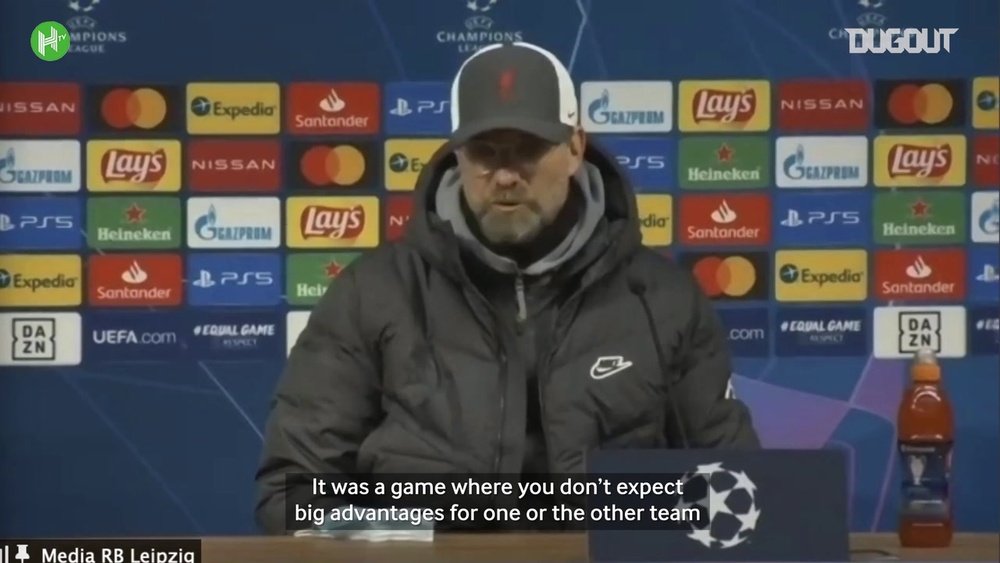 Jurgen Klopp praised his Liverpool team after the win over Leipzig. DUGOUT