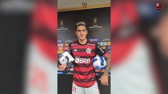 Confira uma entrevista com Pedro após os quatro gols marcados na goleada do Flamengo por 7 a 1 sobre o Tolima, que garantiu o Mengão nas quartas de final da Copa Libertadores de 2022.