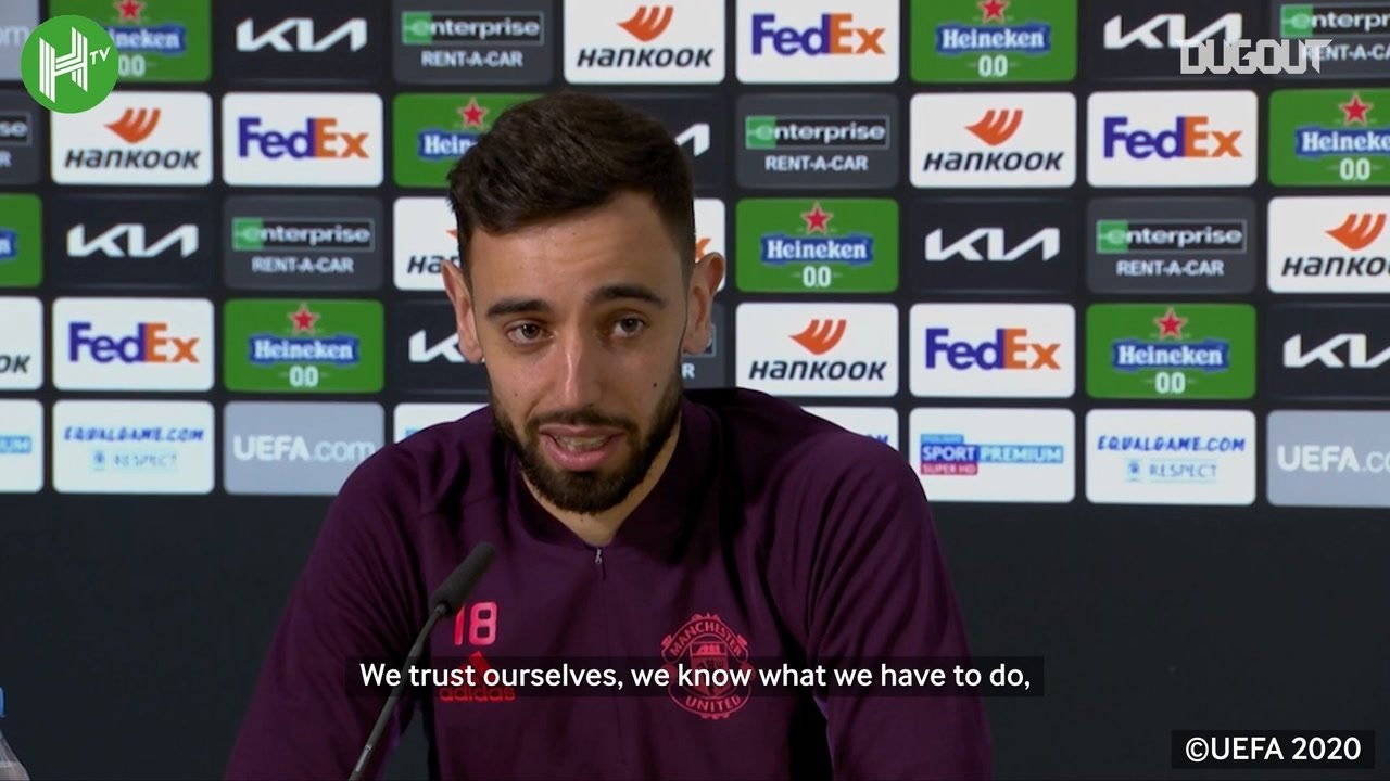 Bruno Fernandes previewed the Europa League final with Villarreal. DUGOUT