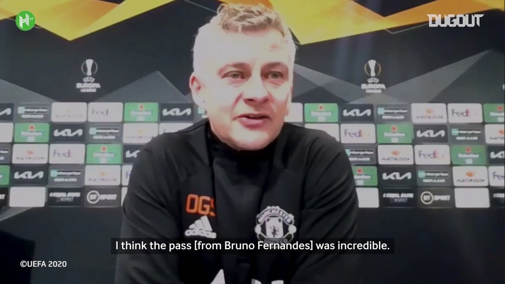 Solskjaer spoke after Amad Diallo scored for Man Utd v Milan. DUGOUT