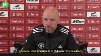 Erik ten Hag a répondu aux rumeurs sur le possible transfert de Marcus Rashford au Paris Saint-Germain, lors de sa conférence de presse avant le quart de finale de FA Cup contre Liverpool.