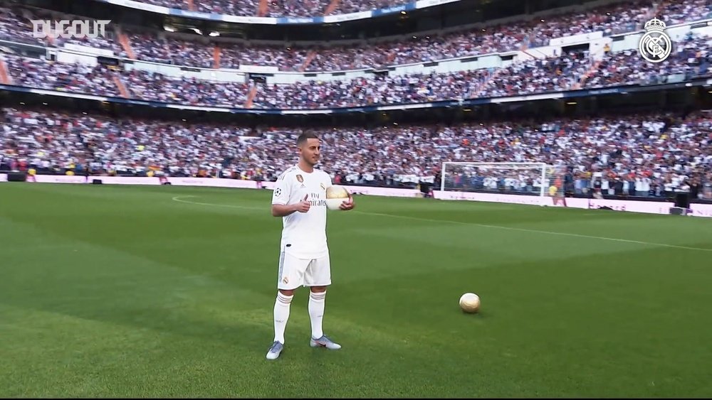 La présentation d'Eden Hazard au Bernabéu. DUGOUT